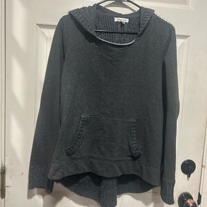 Aeropostale Women's Knit Trim Hooded Sweatshirt Gray Size XL #cozy #aeropostale